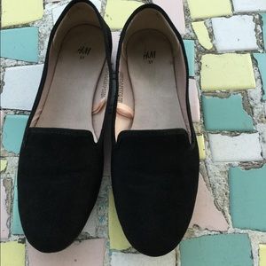 H&M black suede loafers